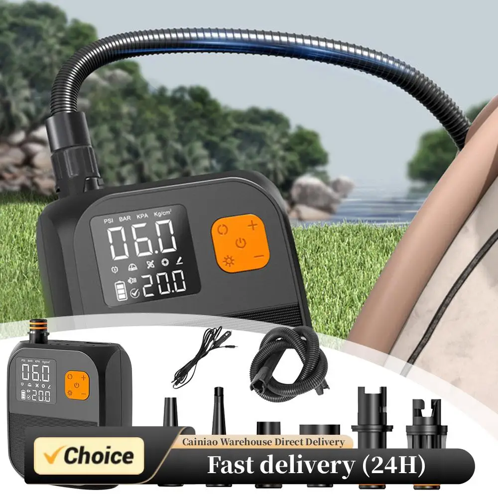 

Electric Air Pump High Pressure 25PSI Stand Up Paddle SUP Pump Inflation Paddle Board Pump for Camp Tent Boat Kayak Accessories