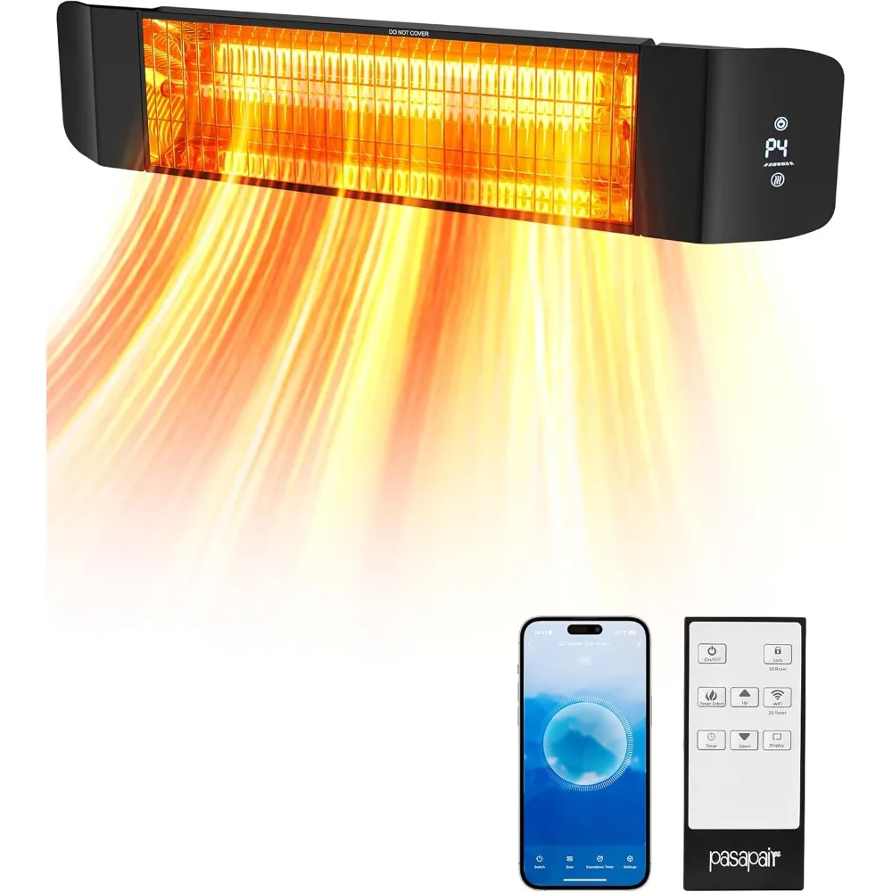 

Smart Infrared Patio Heater with 24H Timer and APP Control - Wall-Mounted Outdoor Heating for Patios