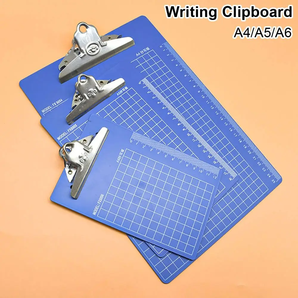 

1Pcs New A4/A5/A6 Writing Clipboard Plastic Blue Clip File Organize Writing Pad Board Paper Ticket Storage