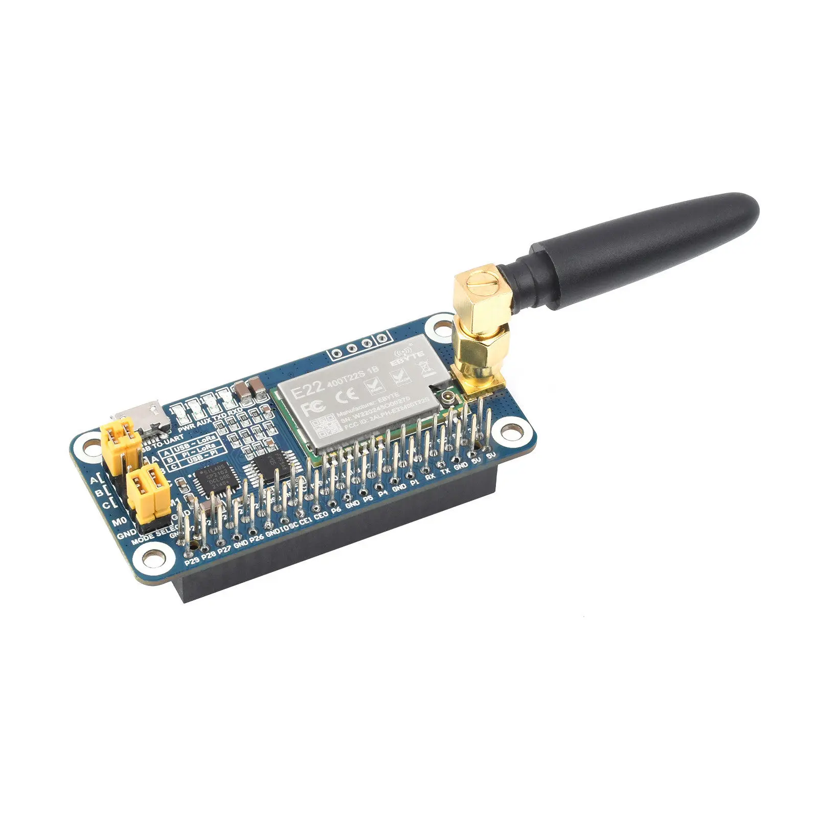 Raspberry Pi LoRa Expansion Board SX1268 433MHz Frequency Band, UART Control Interface