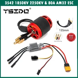 3542 1850KV 2250KV Outrunner motore Brushless AM32 programmazione 80A ESC BEC per 1/10 RC Crawler Car Axial Traxxas SCX10 TRX4 TRX6