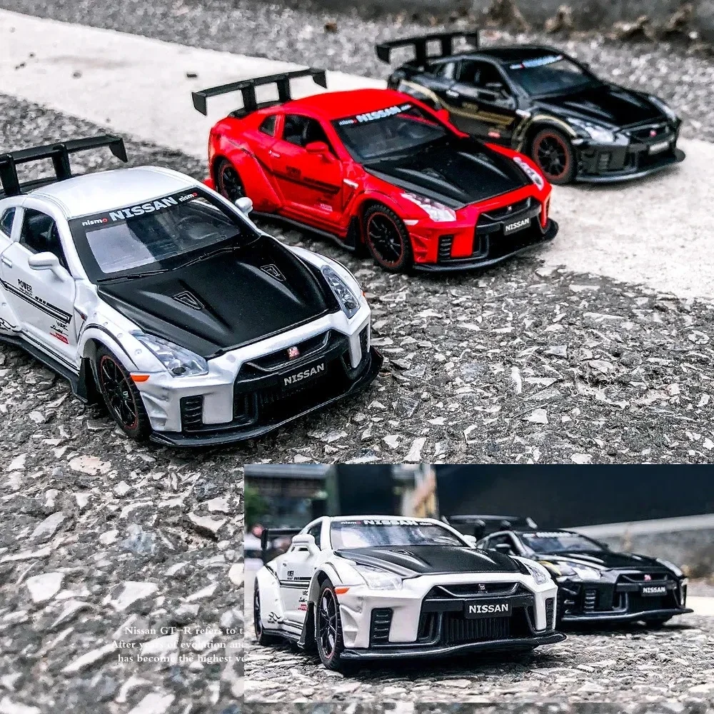 1:32 Nissan GTR R35 Racing Car Model Scale Children Kids Toys Car 1/24 Diecast & Toy Vehicles Sound And Light Boys Car Gifts