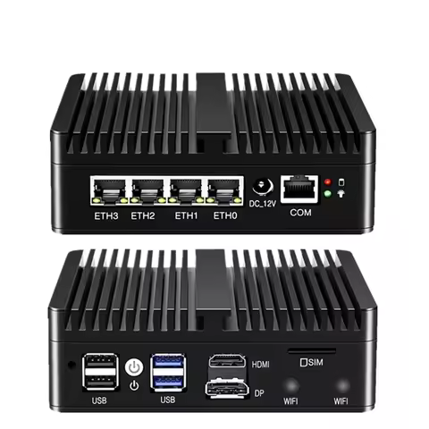 12th Gen N100 PfSense Firewall N5105 Router 4x I225 I226 2.5G LAN 2x DDR4 NVMe Industrial Fanless Mini PC 8GB SSD 4xUSB UK New