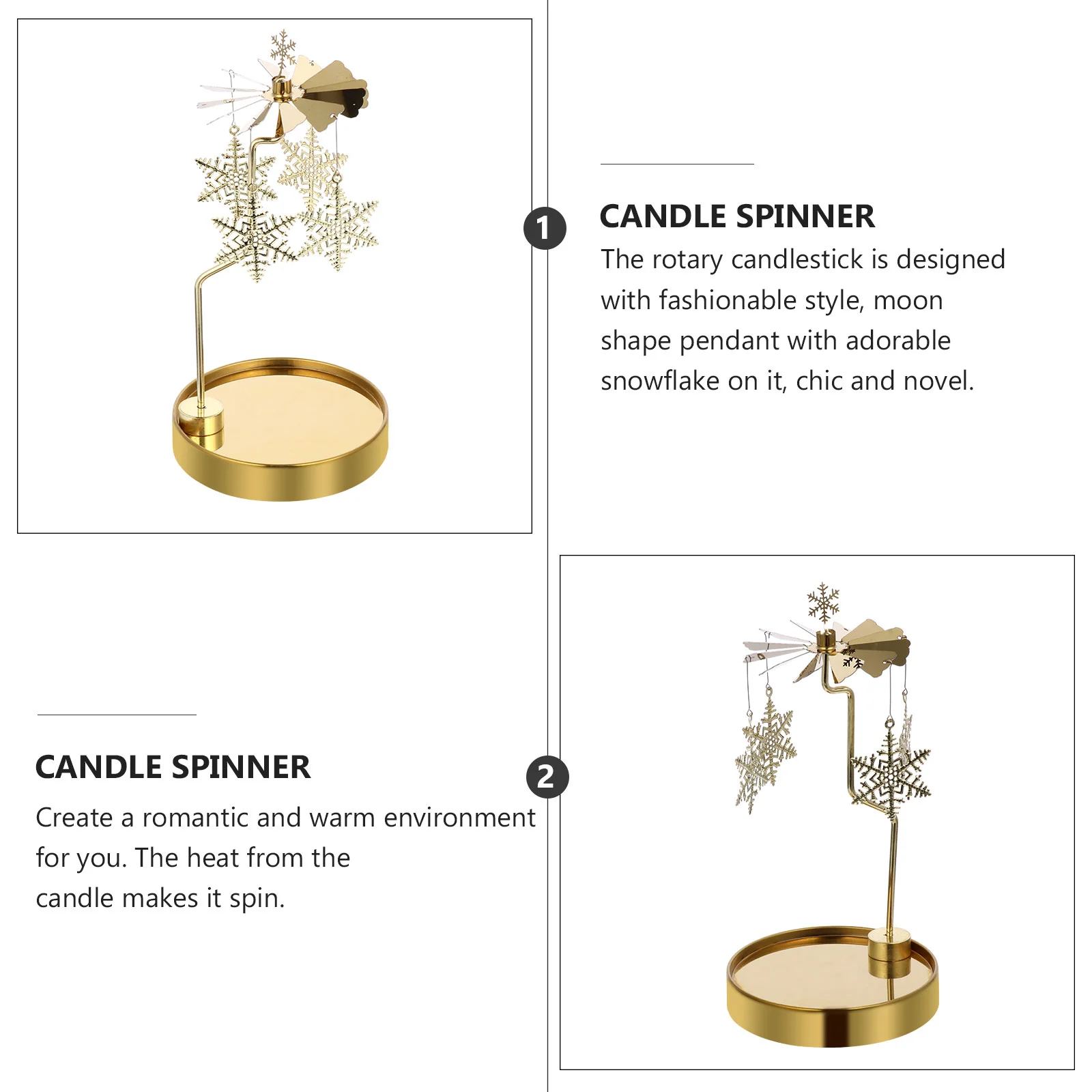 Christmas Spinner Candlesticks Rotating Holder Moon Decor Chandeliers Desktop Adornment Remote Control Xmas