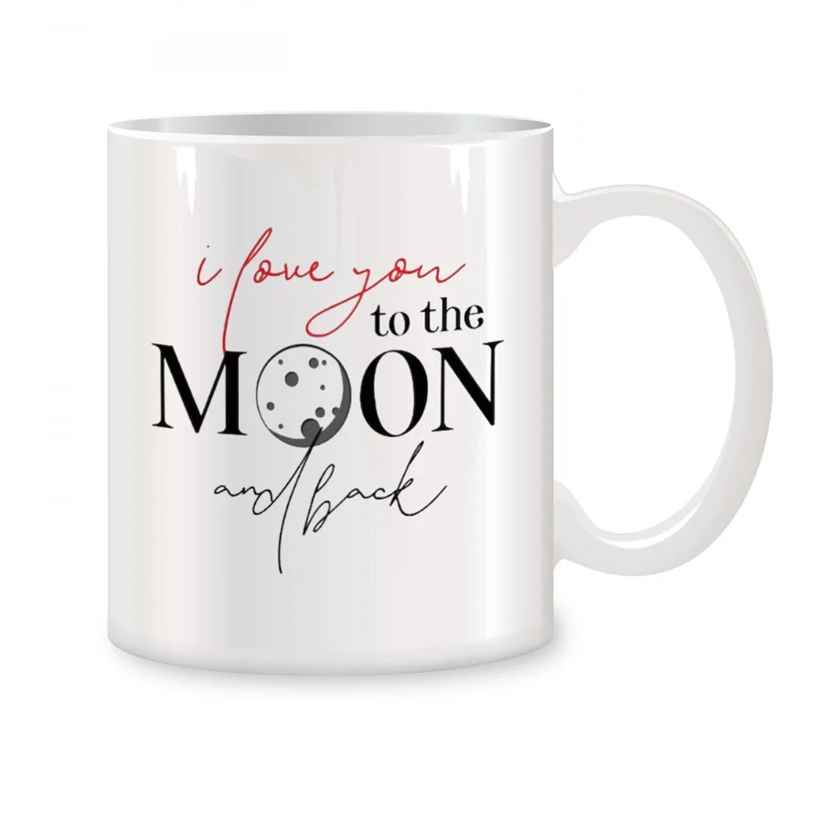 

I Love You to The Moon and Back Mugs For Boyfriend Him Men Husband Birthday Gifts Novelty Coffee Ceramic Tea Cups White 11 oz