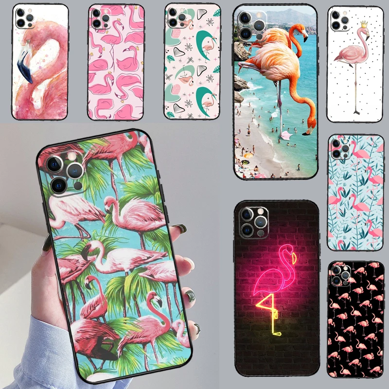 حافظة هاتف فلامنغو باللون الوردي والأحمر لهاتف آيفون 17 برو ماكس 17 غطاء خلفي هوائي لهاتف آيفون 17 برو