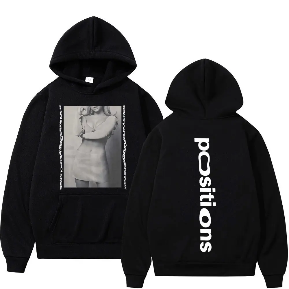 Ariana Grande Positions Album Vintage Graphic Hoodie Men Women Aesthetic Trendy Pullover Oversized Casual Sweatshirt Streetwear