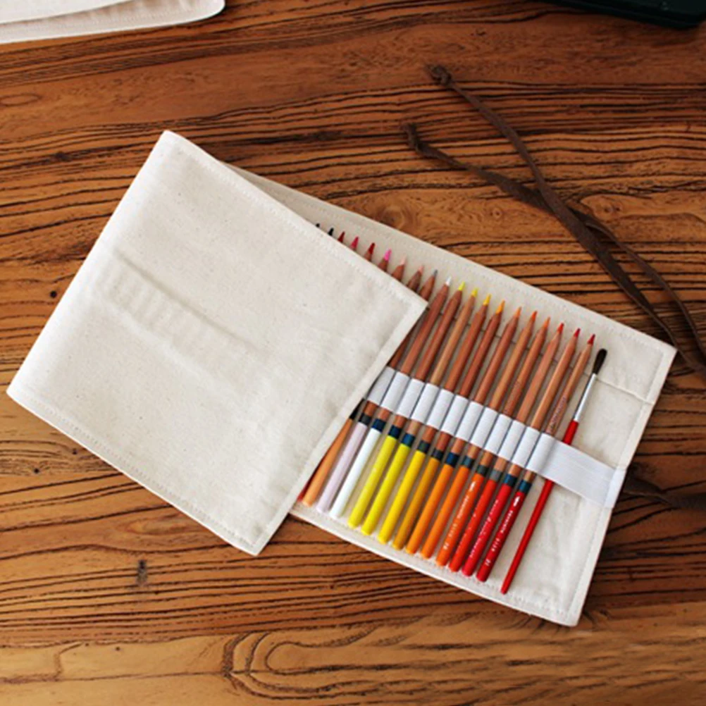 

Pure Cotton Canvas Pen Bag Pencil Cases for Girls Korean School Supplies Stationery Aesthetic Accessories Manual Travel