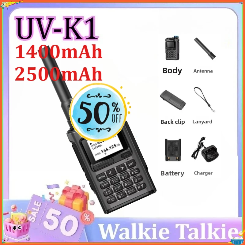 

For Quansheng UV-K1 L Mini Walkie Talkie 1400mAh/2500mAh Dual Band VHF UHF Transceiver Wireless Copy Frequency Upgrade