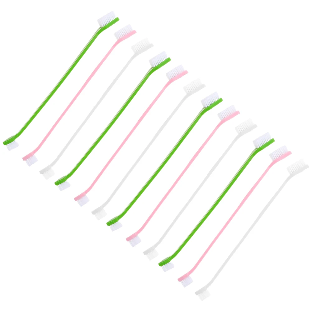 

12pcs Pet Toothbrush Dual Head Dog Toothbrush For Small Dogs Large Breed Puppy Teeth Cleaning Tool Soft Bristle Handheld Brush