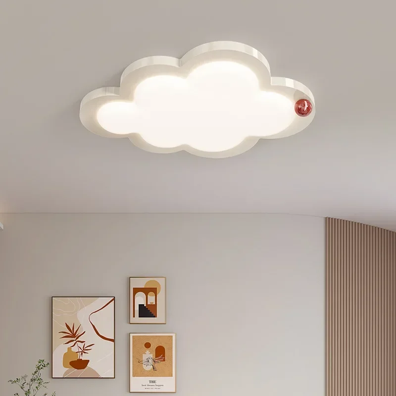 Full spectrum living room ceiling lamp Nordic cream wind creative children's room boys and girls eye protection lamp