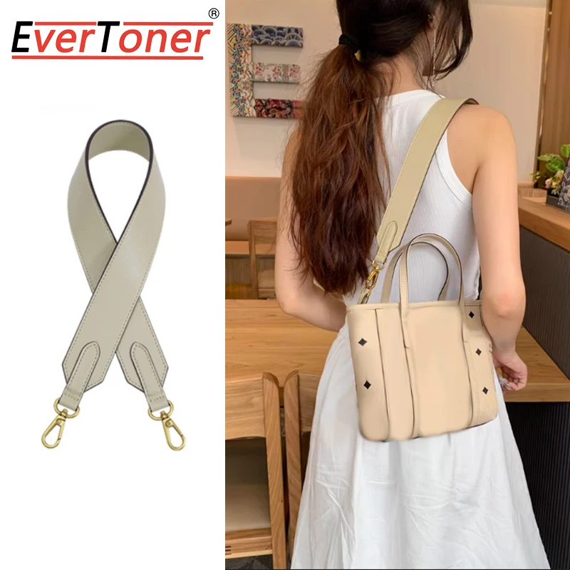 EverToner Wide Shoulder Strap For M-M Toni Visetos Tote Bag High Quality Bag Strap New Fashion Leather Bag  Accessories