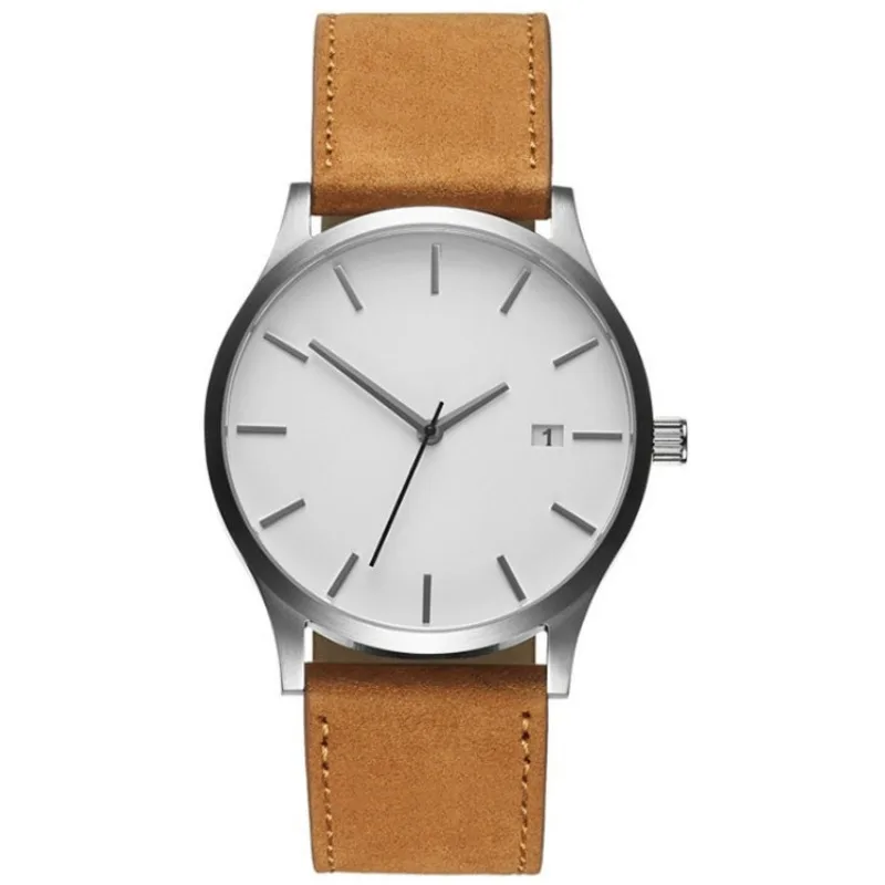 Reloj deportivo de cuarzo para Hombre, cronógrafo de pulsera, informal, de cuero, a la moda, nuevo