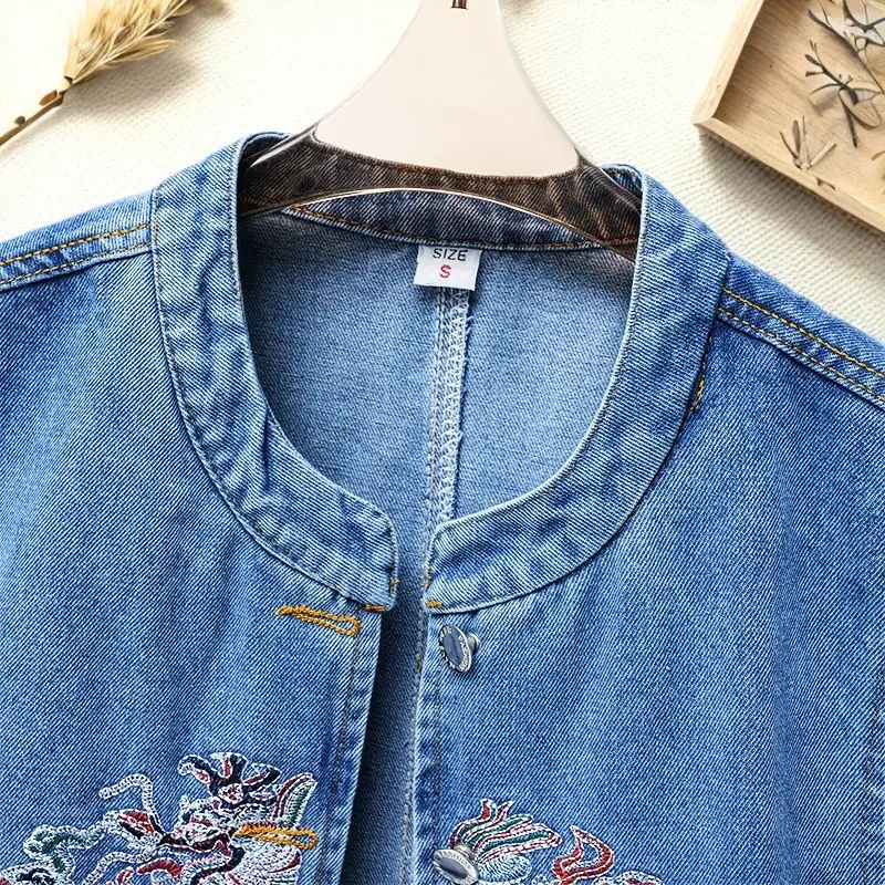 Thin Denim Vest Jacket for Women 2024 Summer New Style Versatile Women Top Vest Sleeveless Clothing