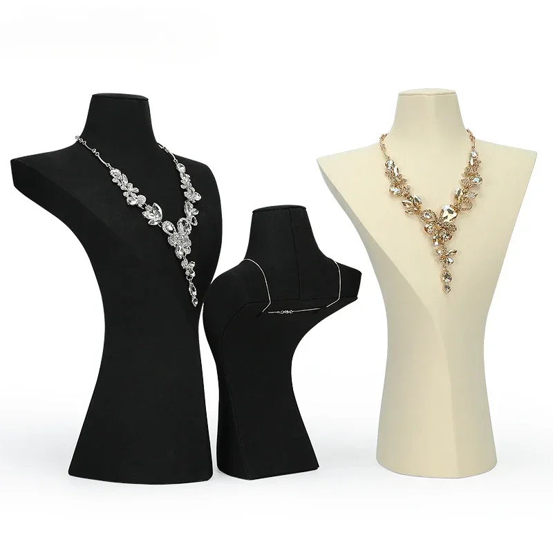Necklace display rack high-grade microfiber pendant display props window neck model portrait jewelry stand