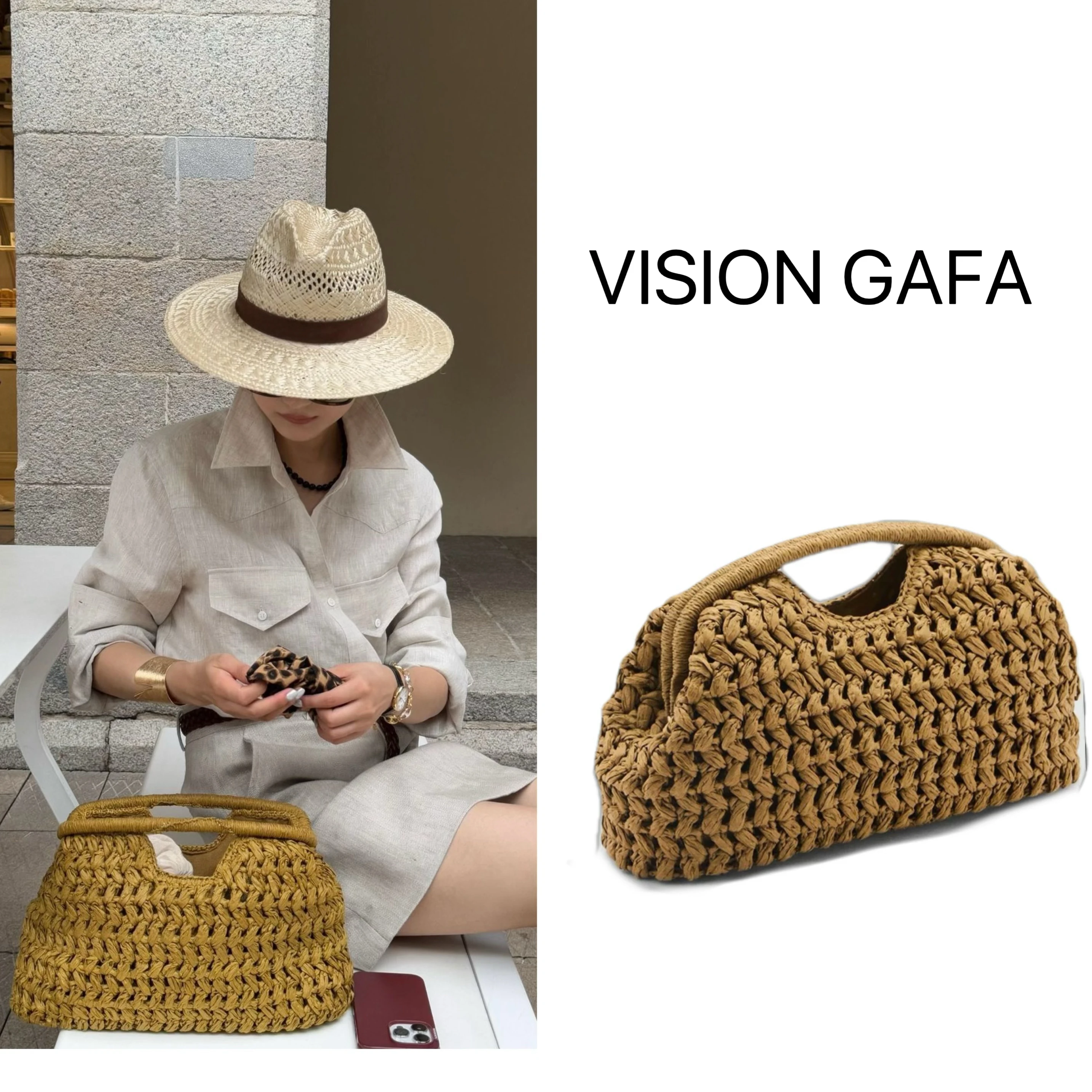 Handwoven Women's Shoulder Bag 2025 New Summer Trend Beach Vacation Handheld Chain Crossbody Basket Weave Handbag Ladies Purse