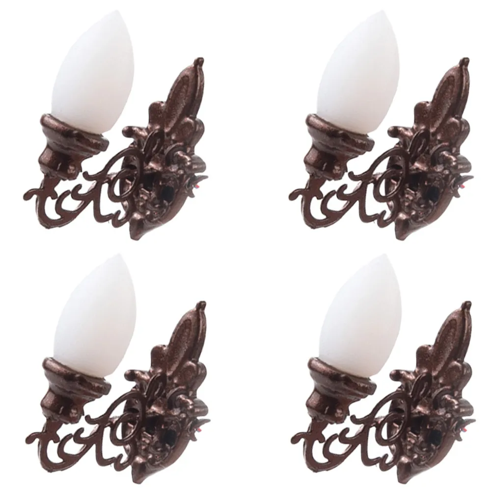 

4Pcs Moss Theme Mini Wall Lamps Small Yard LED Lights Decorative DIY Sand Table Miniature Landscape Lighting Accessories