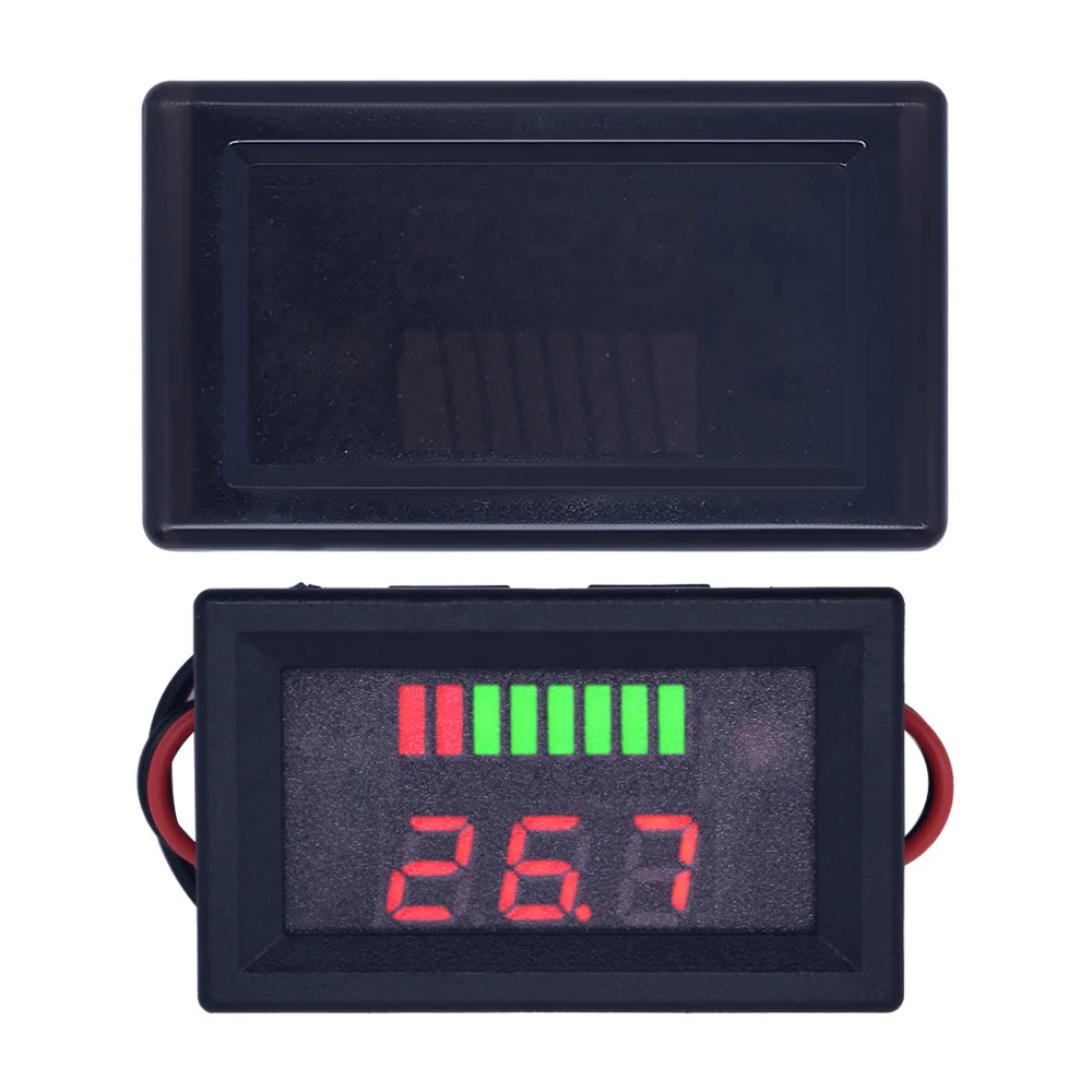 Car Battery Charge Level Indicator 12V 24V 36V 48V 60V Lithium Battery Capacity Meter Tester Red Display LED Tester Voltmeter