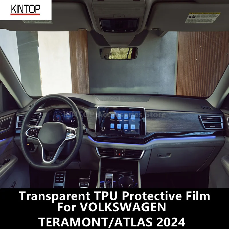 

For VOLKSWAGEN TERAMONT/ATLAS 2024 Car Interior Center Console Transparent TPU Protective Film Anti-scratch Repair Film