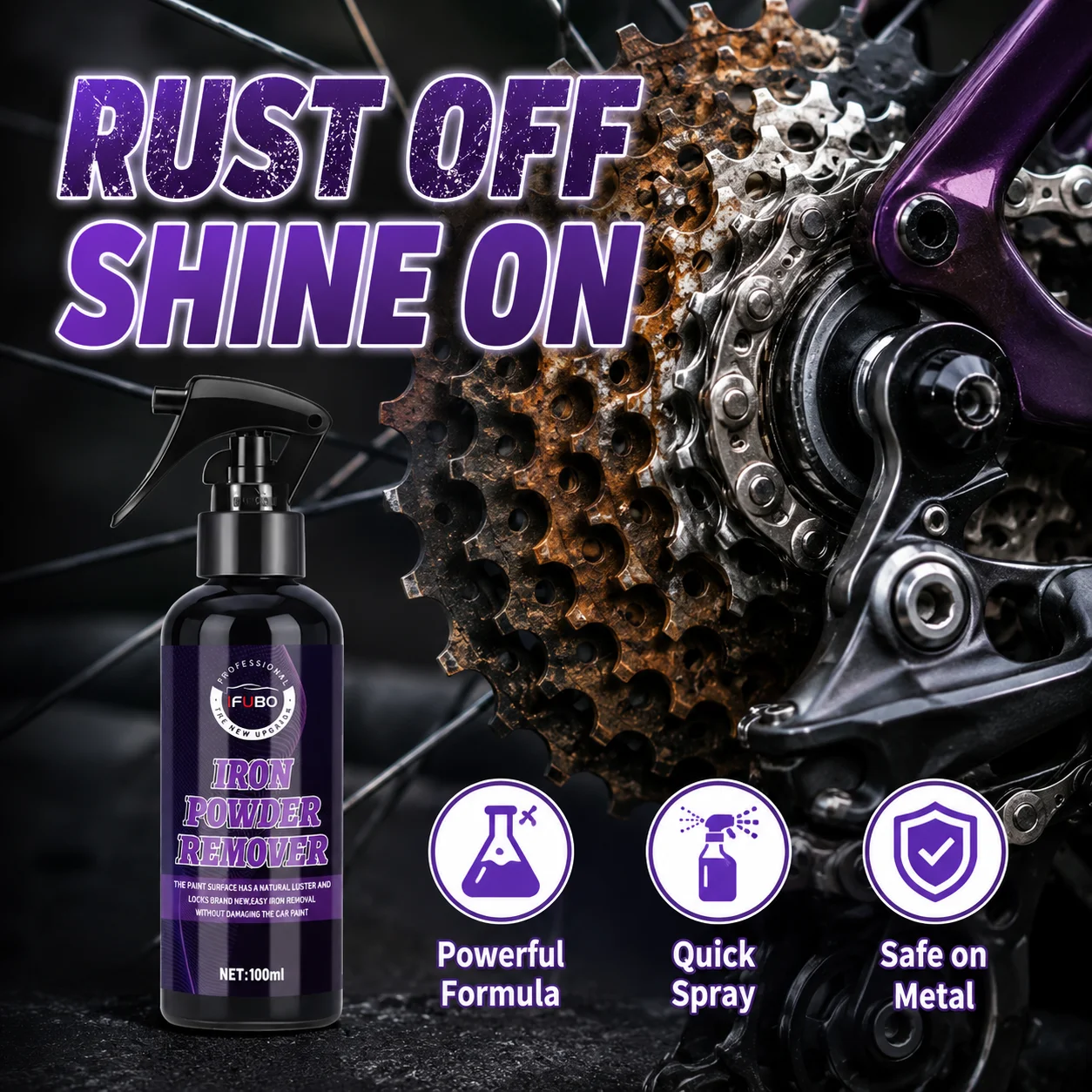 100ML IFUBO Rust Remover for BMW Toyota – Rust Converter, Turn Rust to Paintable Surfaces, Auto Metal Parts Care Tool