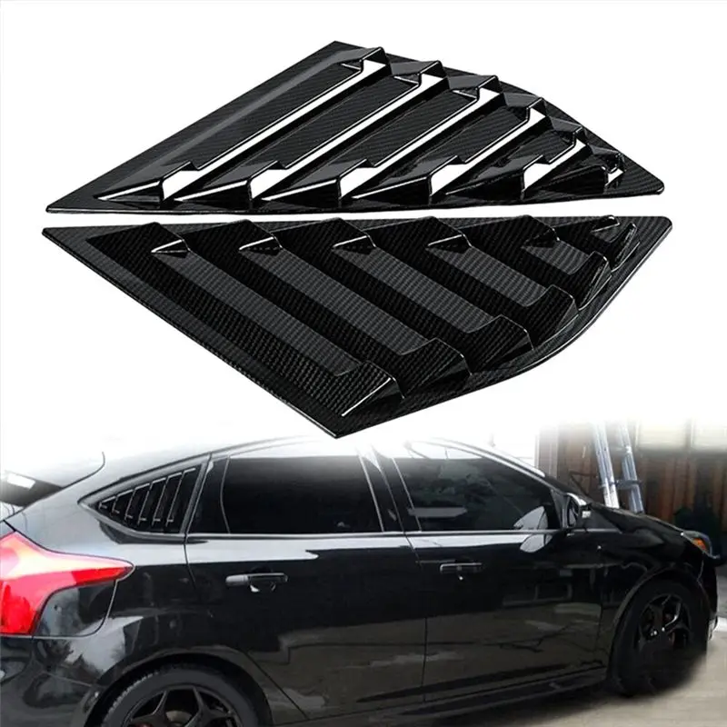 A13F-Rear Quarter Window Louvers For Ford Focus MK3 Hatchback 2012-2018 Car Tunning Panel Side Air Vent Cover