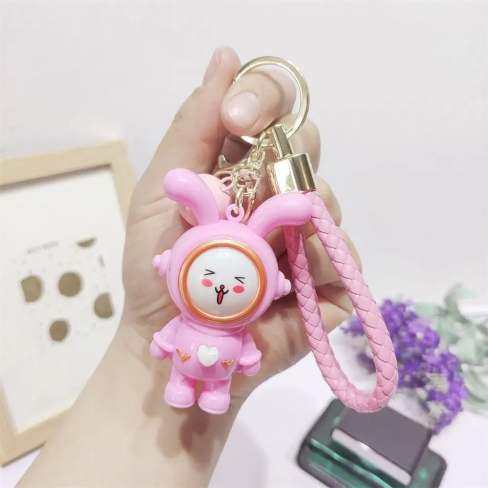 Fashion Funny Finger-guessing Game Keychain Heart Creative Face-changing Keyring Button Keyring Rabbit Pendant Earphone Case