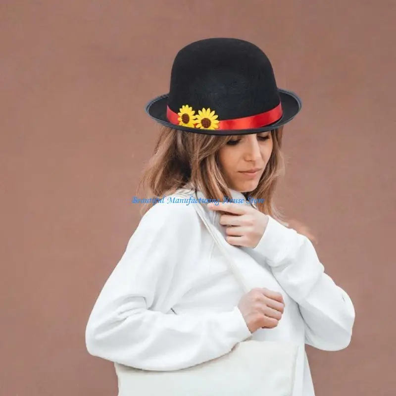 E56A Halloween Cosplay magowie kostium zestaw z kapeluszem okulary przeciwsłoneczne Bowtie dla dorosłych kobiet mężczyzn na