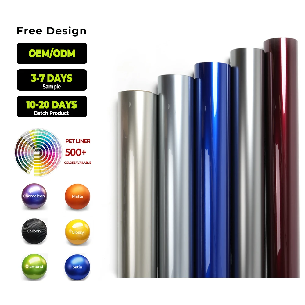 

Заводская настройка 59 футов ПЭТ-лайнер Глянцевая жидкая металлическая краска для кузова автомобиля Пленка для изменения цвета Металлическая автомобильная виниловая пленка