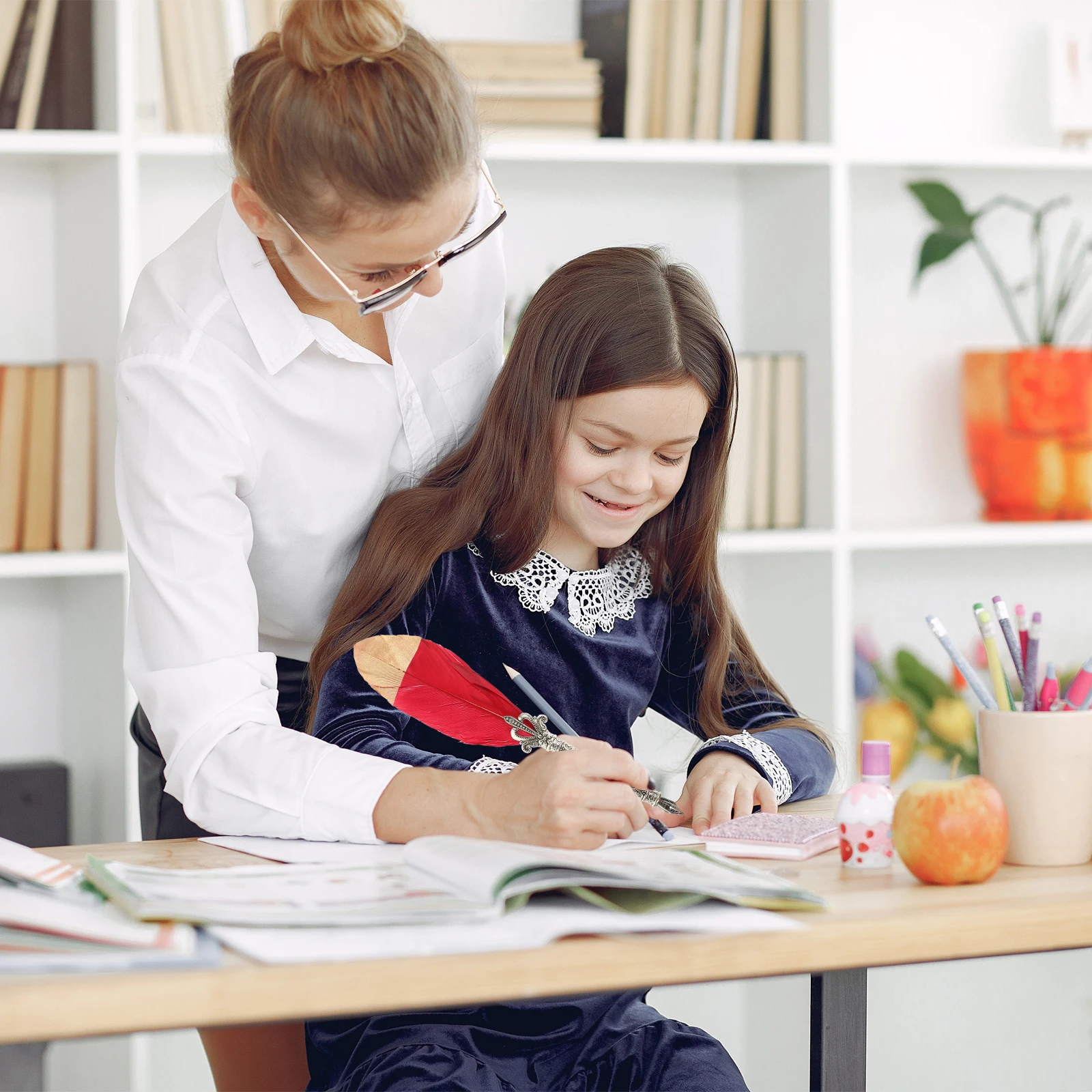 

1 Set Retro Quill Pen Kit Vintage Style Calligraphy Dip Pen For Writing Drawing Practice Essay Student Stationery Gift Office