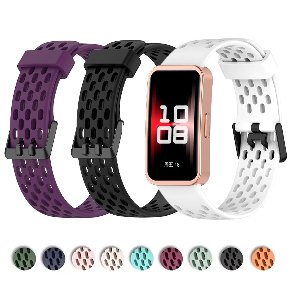 Watch Strap For Huawei Band 9 8 bracelet correa SmartWatch Accessories Replacement Silicone Sport Huawei Band 8 9 NFC Wristband