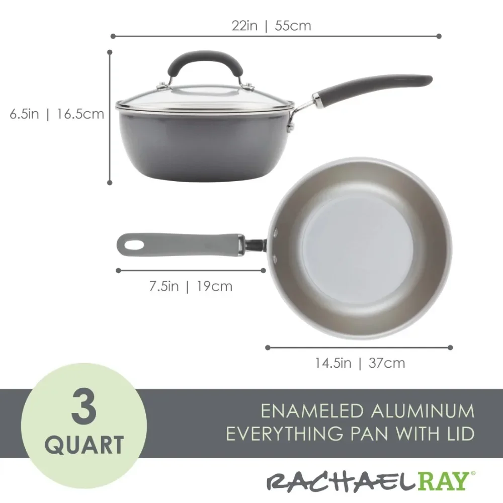 3 Quart Cast Iron Tableware Create Delicious Aluminum Non-stick Everything Pan Dutch Oven Saucepan Cooking Pot Bar