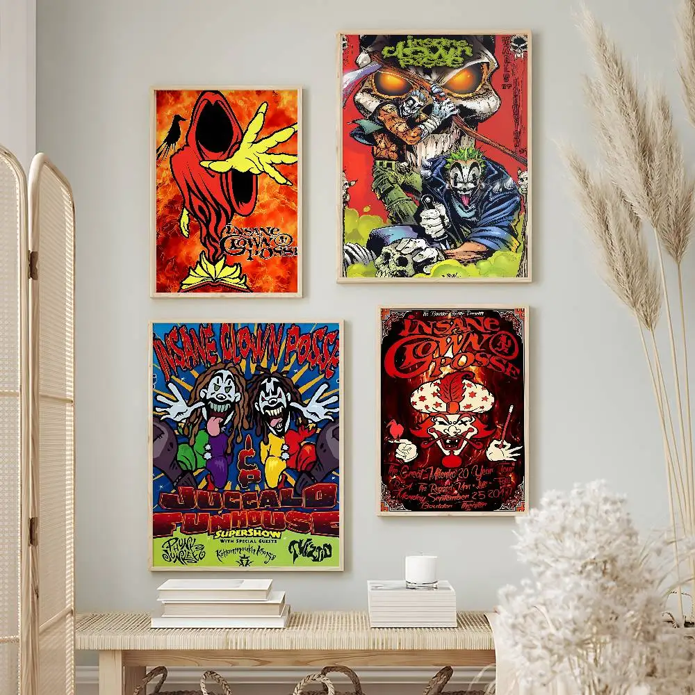 Punk Band Insane Clown Posse Posters Premium Self-Adhesive No Residue Wall Sticker for Home Office Bar Decor