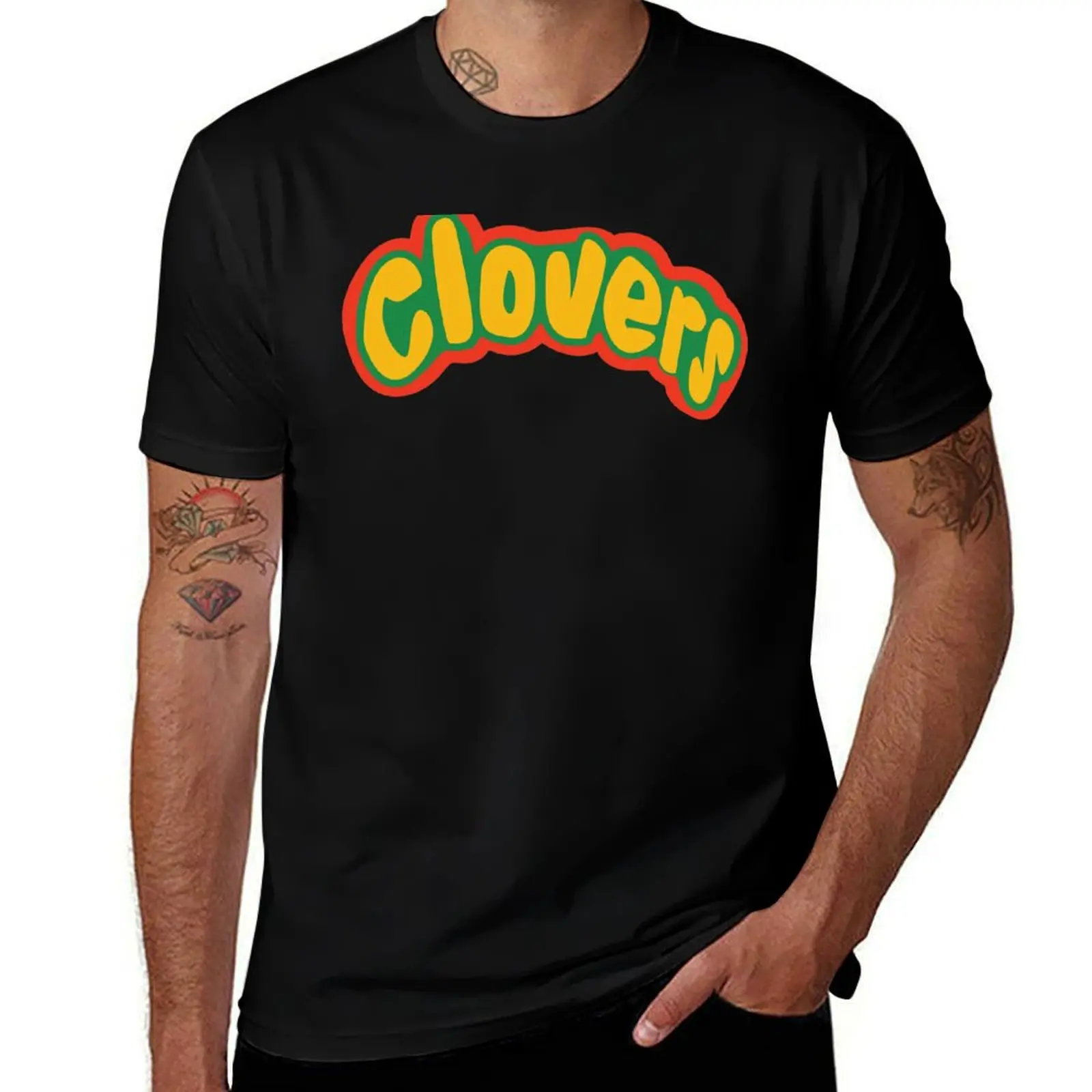 Clovers Bring It On Uniform Symbol T-Shirt boys animal print shirts graphic tees blue archive mens cotton t shirts