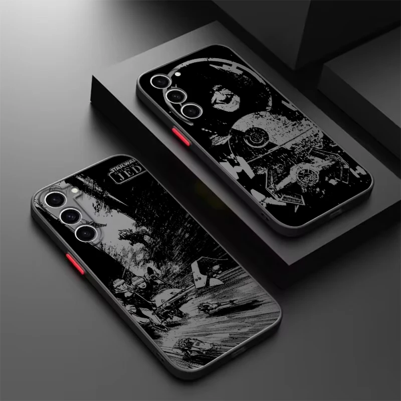 Disney Star Wars Luxury Logo Frosted Translucent For Samsung Note 20 A35 A03 A54 A35 A22 A34 A14 A24 A04 A55 5G Soft Phone Case