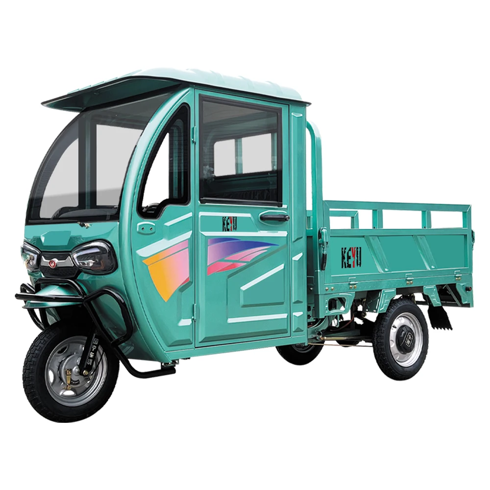 Wholesale Electric Cargo Tricycle Semi-Enclosed Cargo with Integrated Roof Open Body Type