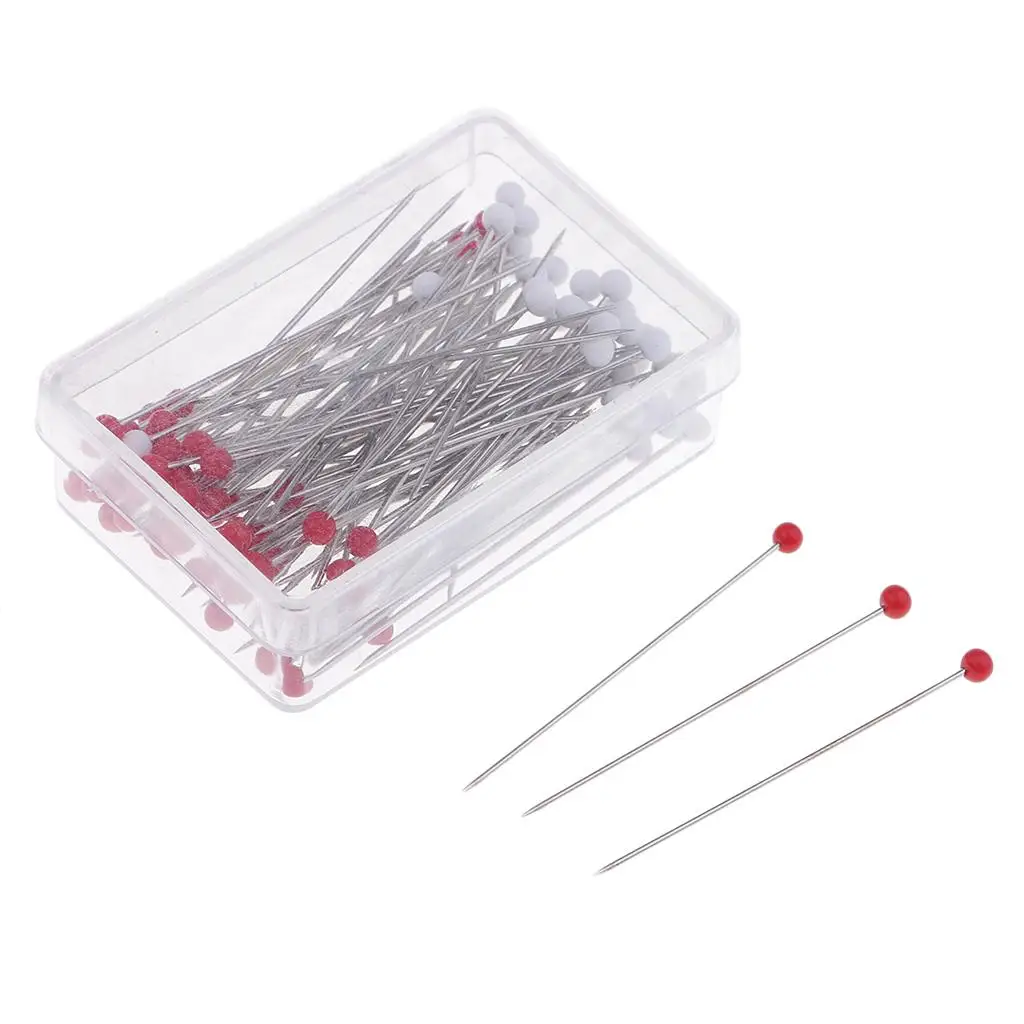 100 Pieces Straight Glass Sewing Pins Dressmaking Quilting Patchwork for Tailor Dressmaking Embroidery Accessories 35mm