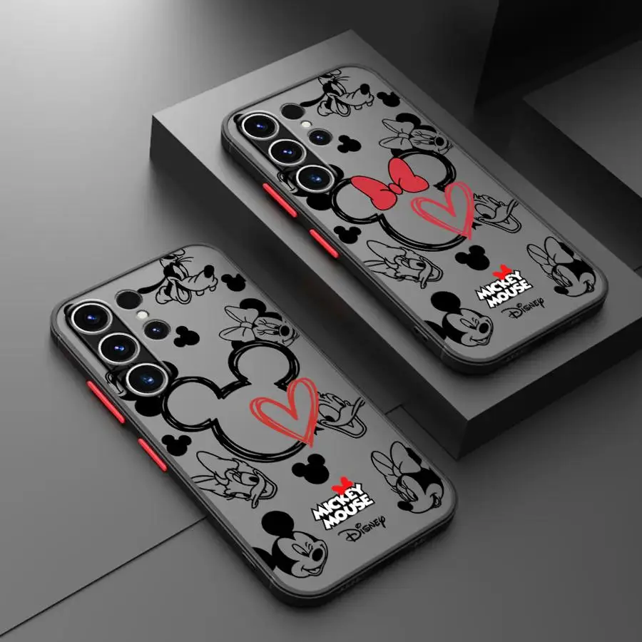 Case for Samsung Galaxy A54 A52 A14 A53 A34 A13 A12 A15 A16 A32 A21s A23 A51 A33 Phone Cover Disney Mickey Minnie Logo Fashion