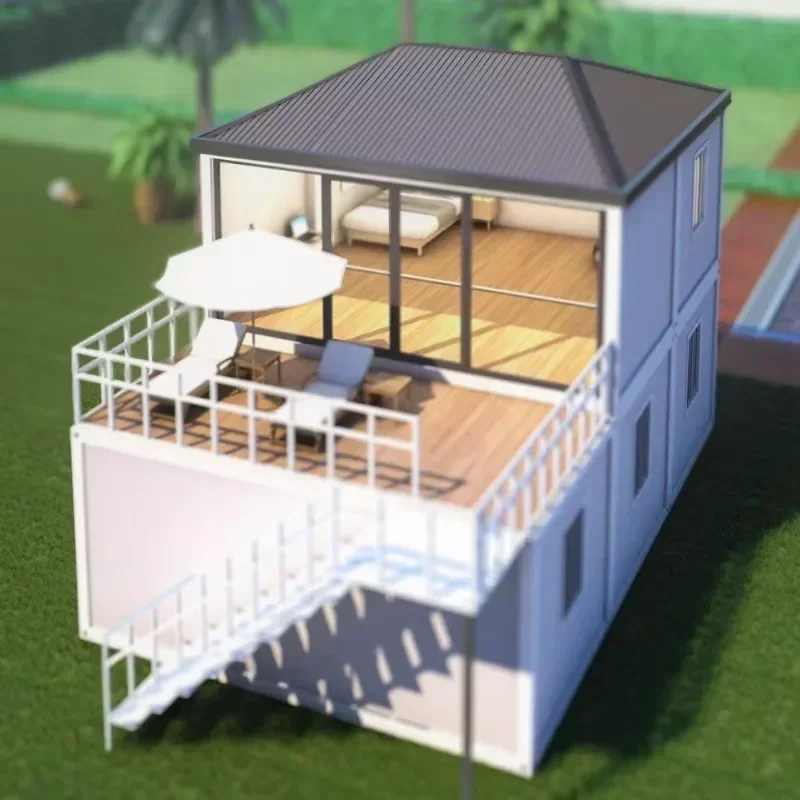 Customized 2 Stories Luxury Fabricated Living Portable Prefabricated Container House for Sale