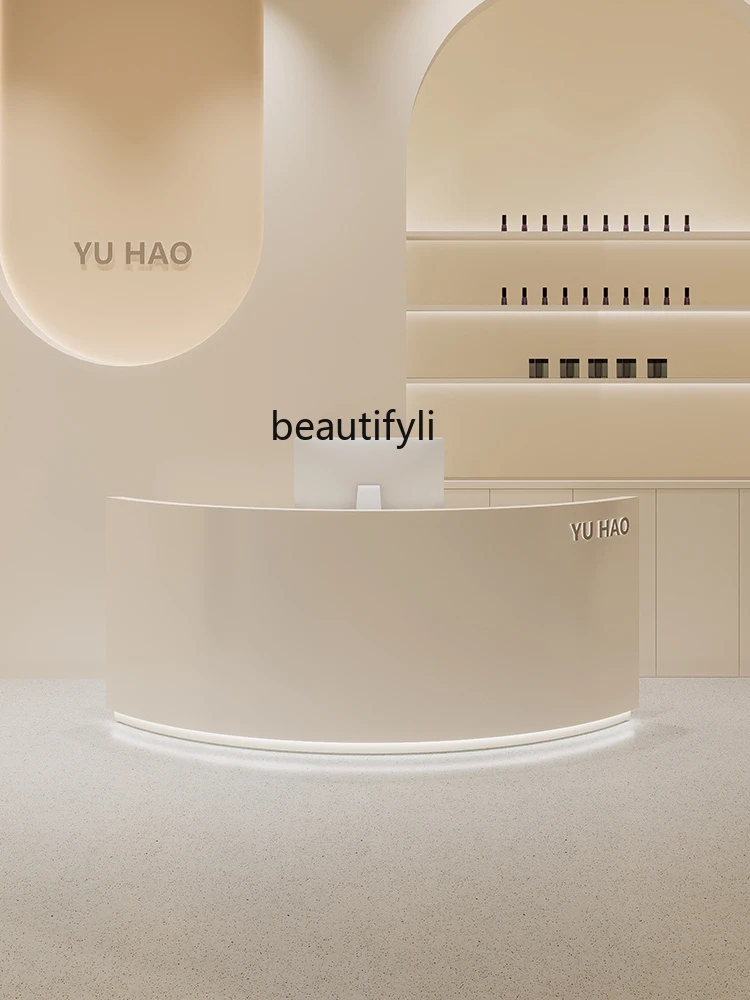 Cashier Modern Minimalist Company Front Desk Beauty Salon Clothing Store Arc Bar Reception Desk Hair Salon Reception Desk