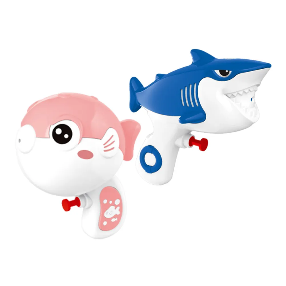 2Pcs Shark Pufferfish Water Guns Kids Summer Pool Beach Outdoor Water Play Soakers Perfect Pool Party Essentials