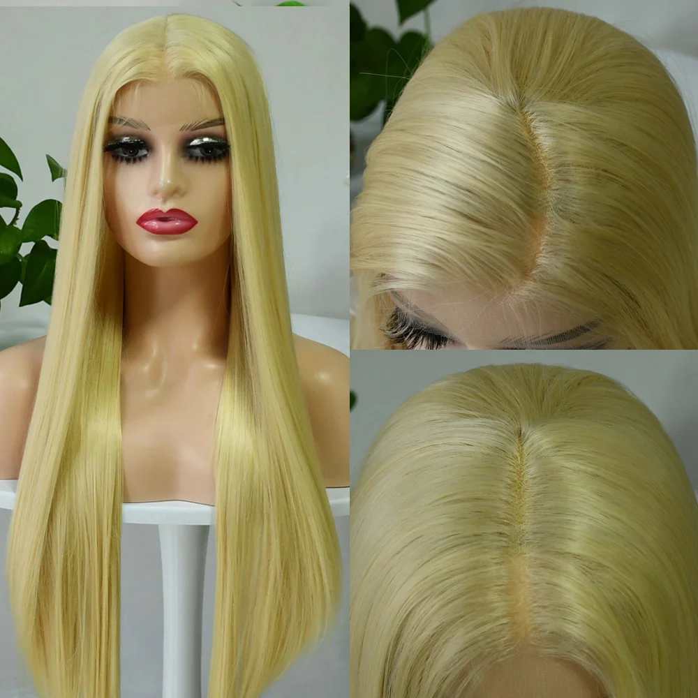 

613 Blonde Wig Straight Wig 13x4 Lace Front Wig High Density Lace Wigs For Women Lace Frontal Wig Straight Synthetic Wigs