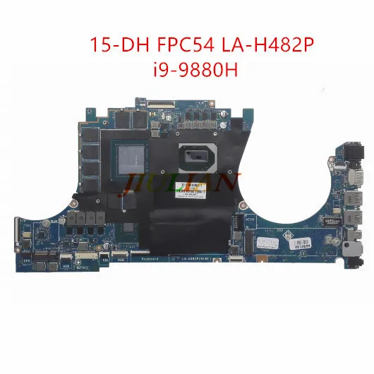 Motherboard Para MBD L59769-601 For HP OMEN 15-DH Laptop Mainboard FPC54 LA-H482P REV: 1.0 i9-9880H Tested & Working Perfect