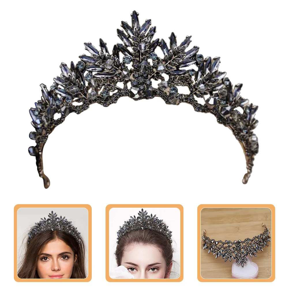 2 Pcs Crown Princess Costume Glenda and Wand Birthday Tiaras for Girls Rhinestones