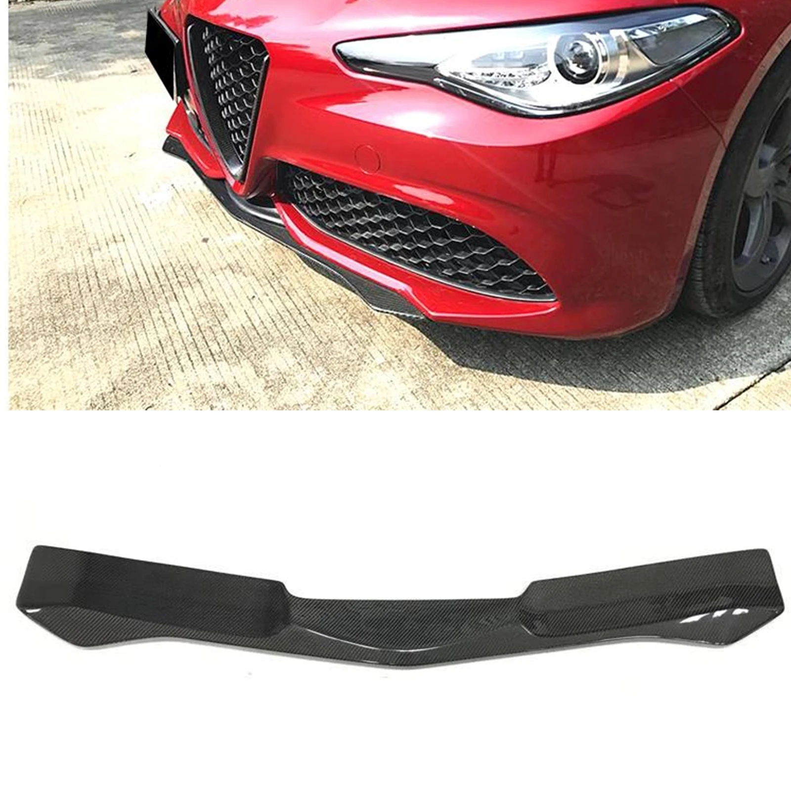 

For Alfa Romeo Giulia Sport 2016-2024 Front Bumper Spoiler Lip Real Carbon Fiber Lower Body Kit Splitter Guard Plate Chin Blade