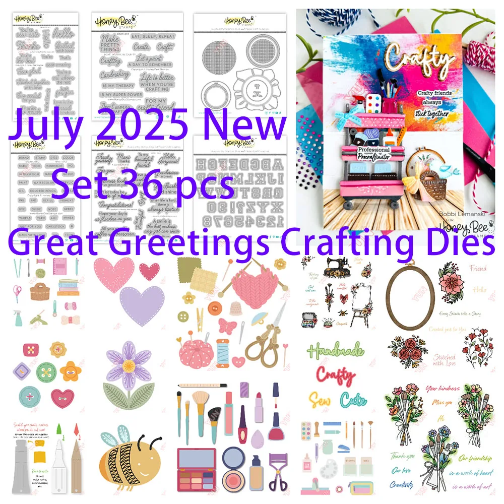 

Buttons Floral Easel Zipper Bag Makeup Add on Dies 2025 New Honey Bee Dies Stamps Set Handmade DIY Scrapbook Card Work Stencils