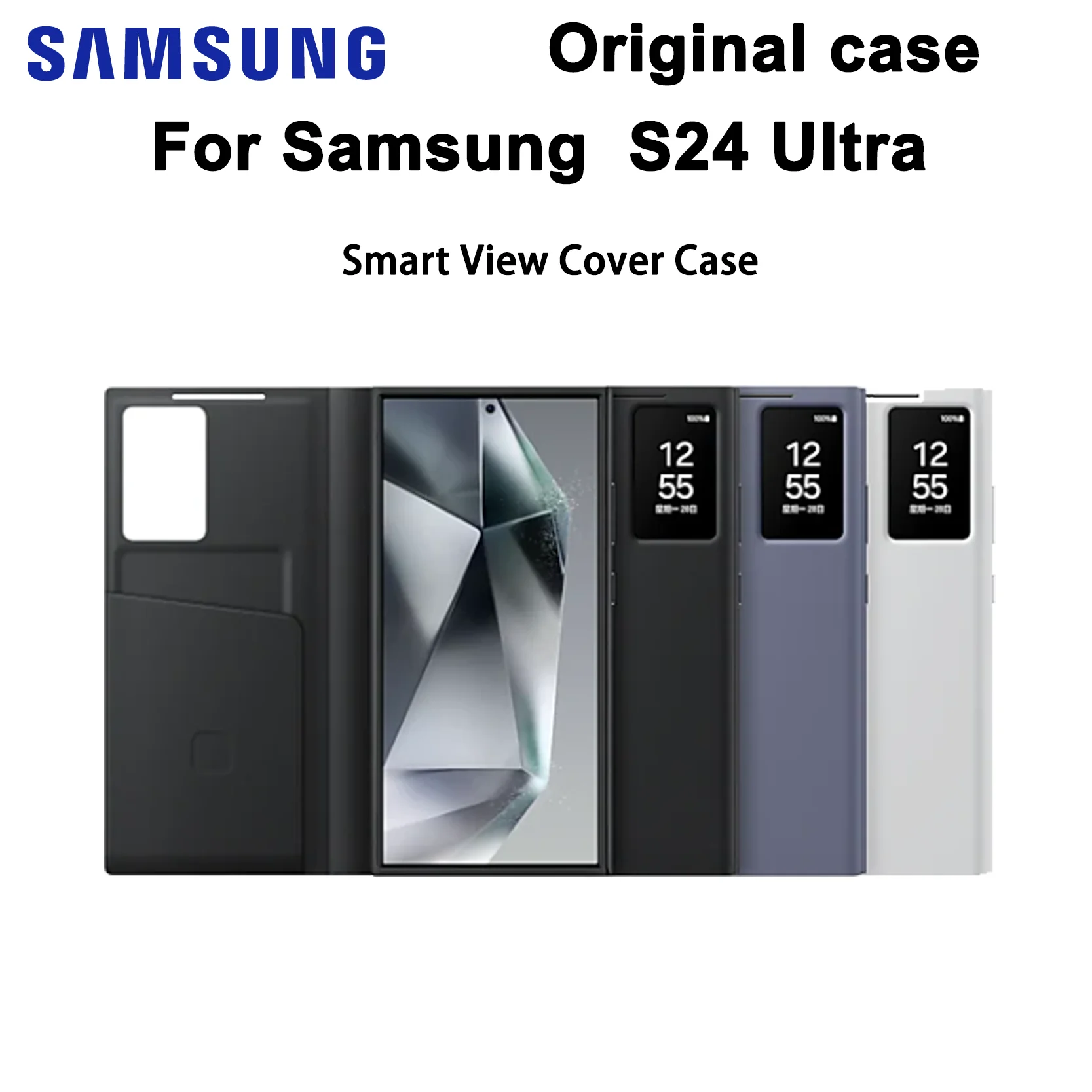 

Оригинальный чехол для Samsung Galaxy S24 Ultra S-View, чехол-кошелек, высококачественная оконная крышка для S24Ultra, защитный чехол и коробка