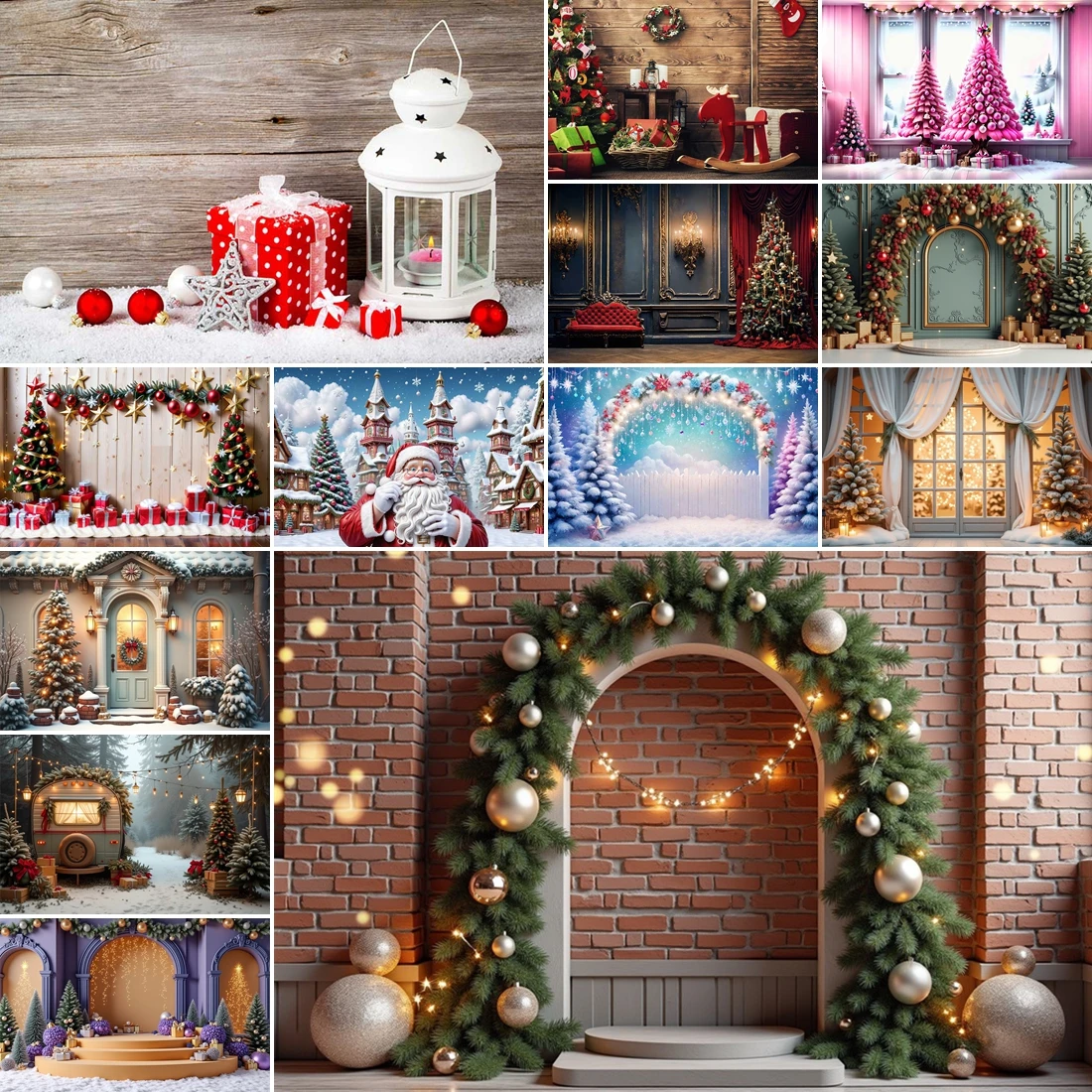 

MOON.QG Christmas Party Backdrops For Photography House Gifts Snowman Backgrounds Photo Studio Party Decorations Family Portrait