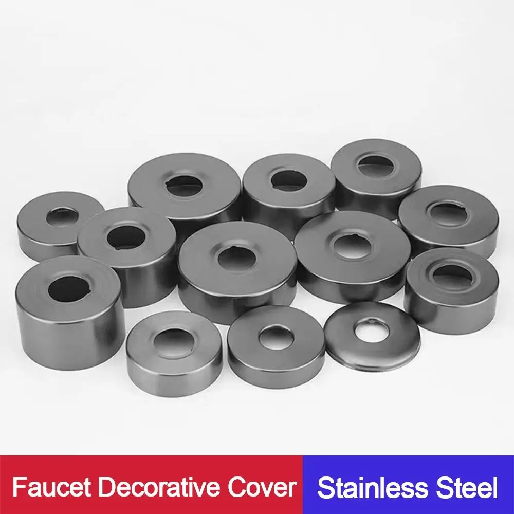Useful Stainless Steel Shower Faucet Cover Round Grey Water Pipe Connector Faucet Decorative Cover Shower