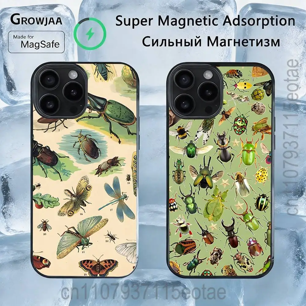 

Insects Bugs ART Magnetic Case: Compatible with IPhone 17,16,15,14,13,12,11,Pro,Max,Plus,Mini,SE4,E