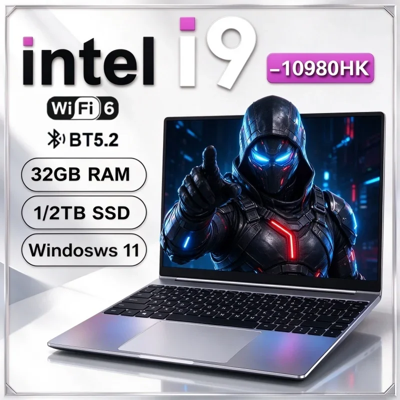 14.1 Inch Portable All Purpose Notebook Intel I9 10980HK Windows 11 32GB RAM 2TB SSD Premium Processor Gaming Office Laptop
